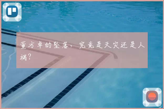 董方卓的坠落,究竟是天灾还是人祸?